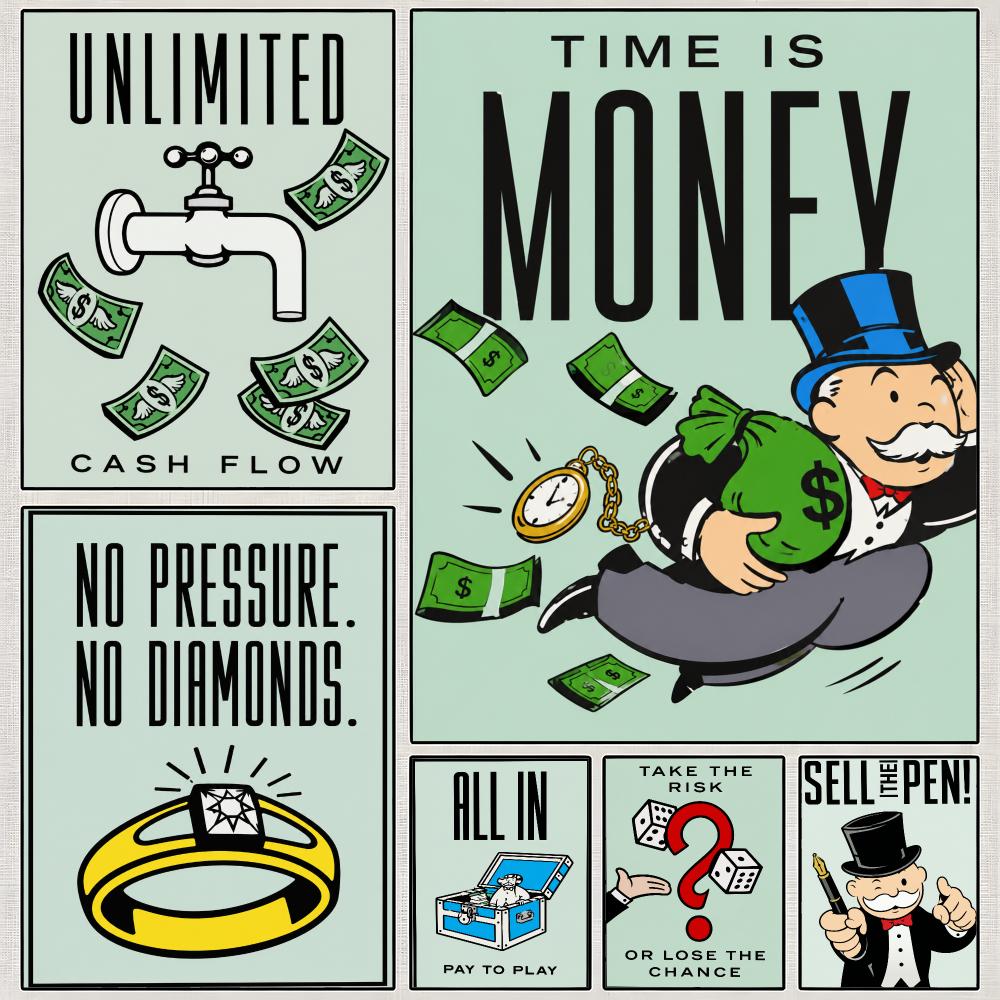 Hasbro Game Monopoly - Juego de mesa Monopoly, póster clásico