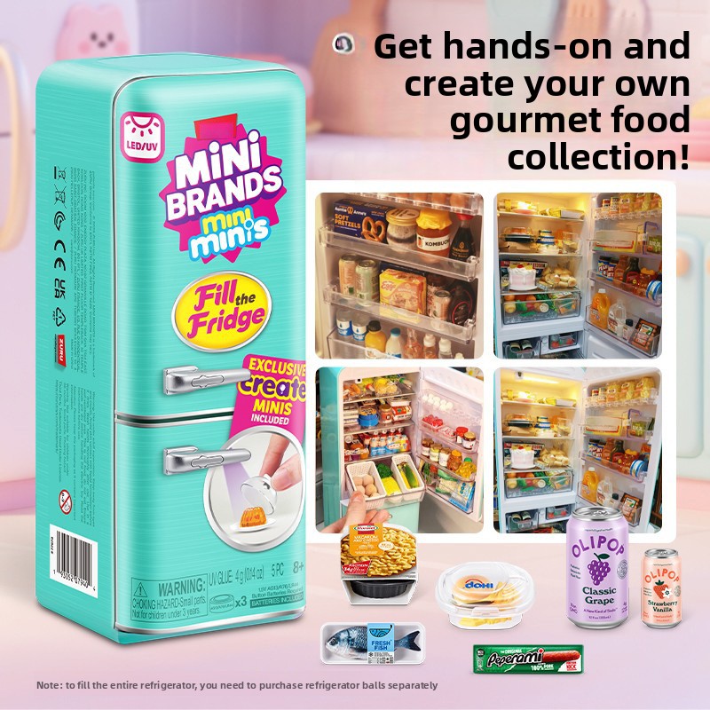 Model Kitchen Set - Mini Refrigerador de Juguete con Luces